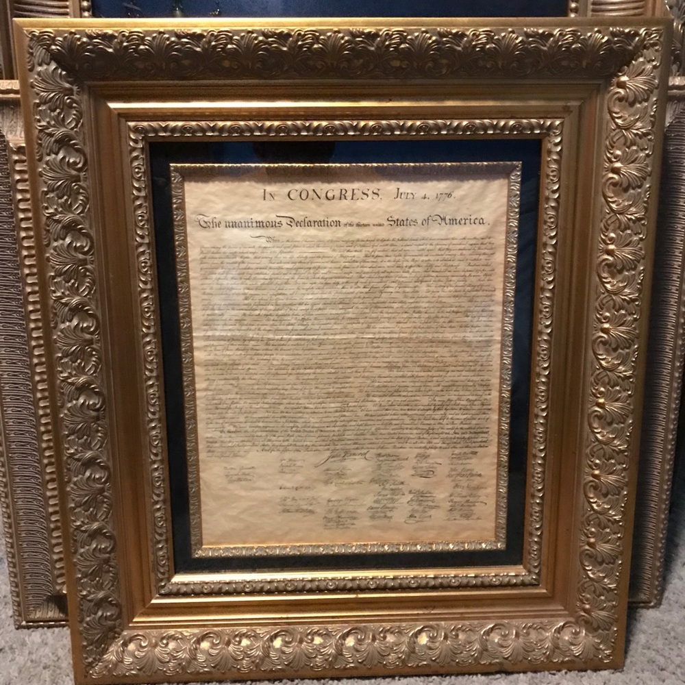 Declaration of Independence With Gold Molding